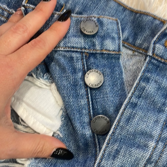 Carmar Los Angeles distressed denim button down shorts size 27 - Picture 4 of 7